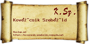Kovácsik Szebáld névjegykártya